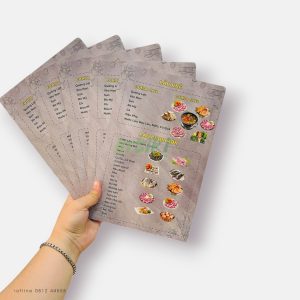 In menu nhựa PVC cho cửa hàng ăn uống