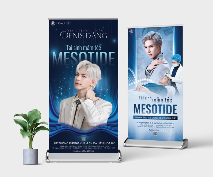 In standee quảng cáo dịch vụ tóc