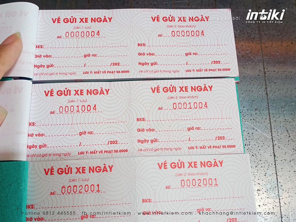 In vé gửi xe ban ngày tại In Hà Nội