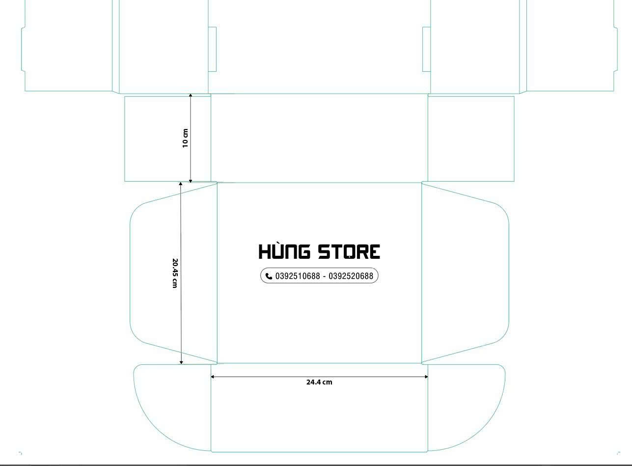 In hộp carton nắp gài đựng điện thoại Hùng Store 25x10x21