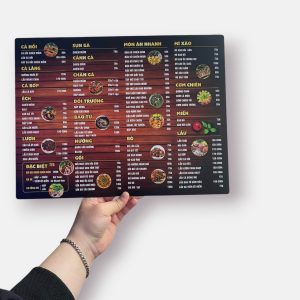 Menu quán ốc 3-In Hà Nội