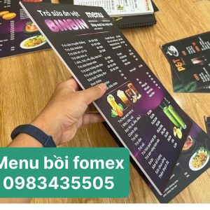 In menu bồi fomex