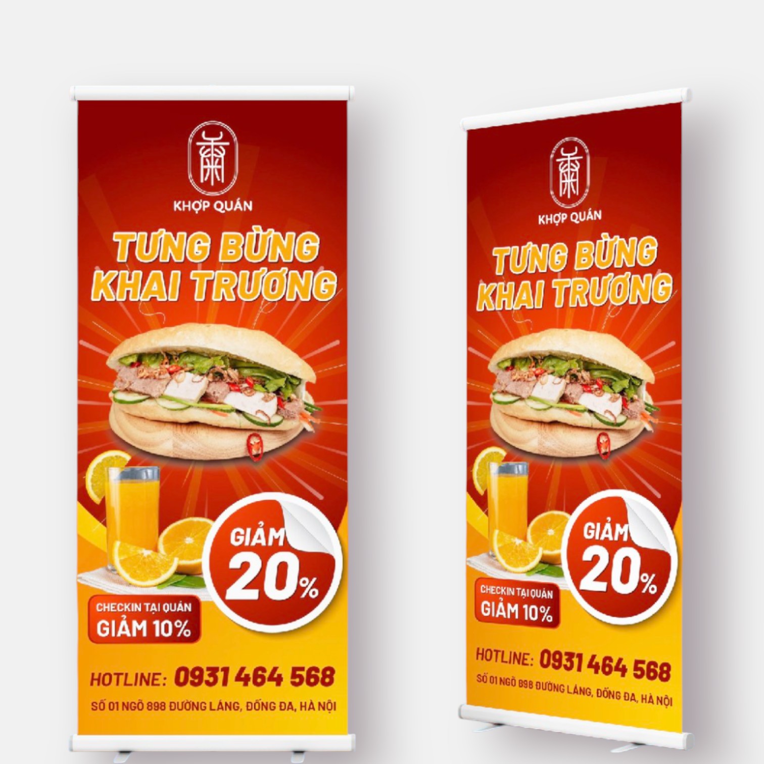In standee cuốn cho quán bánh mì - In Hà Nội