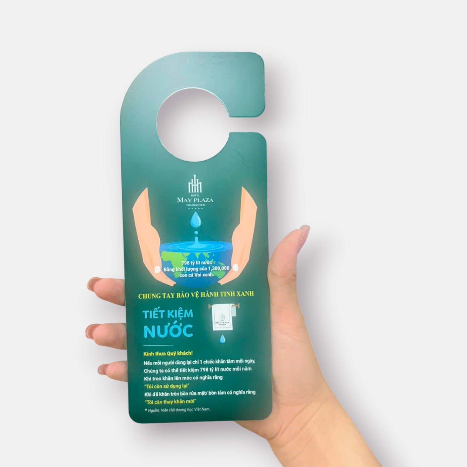 tag treo phòng khách sạn - tiết kiệm nước