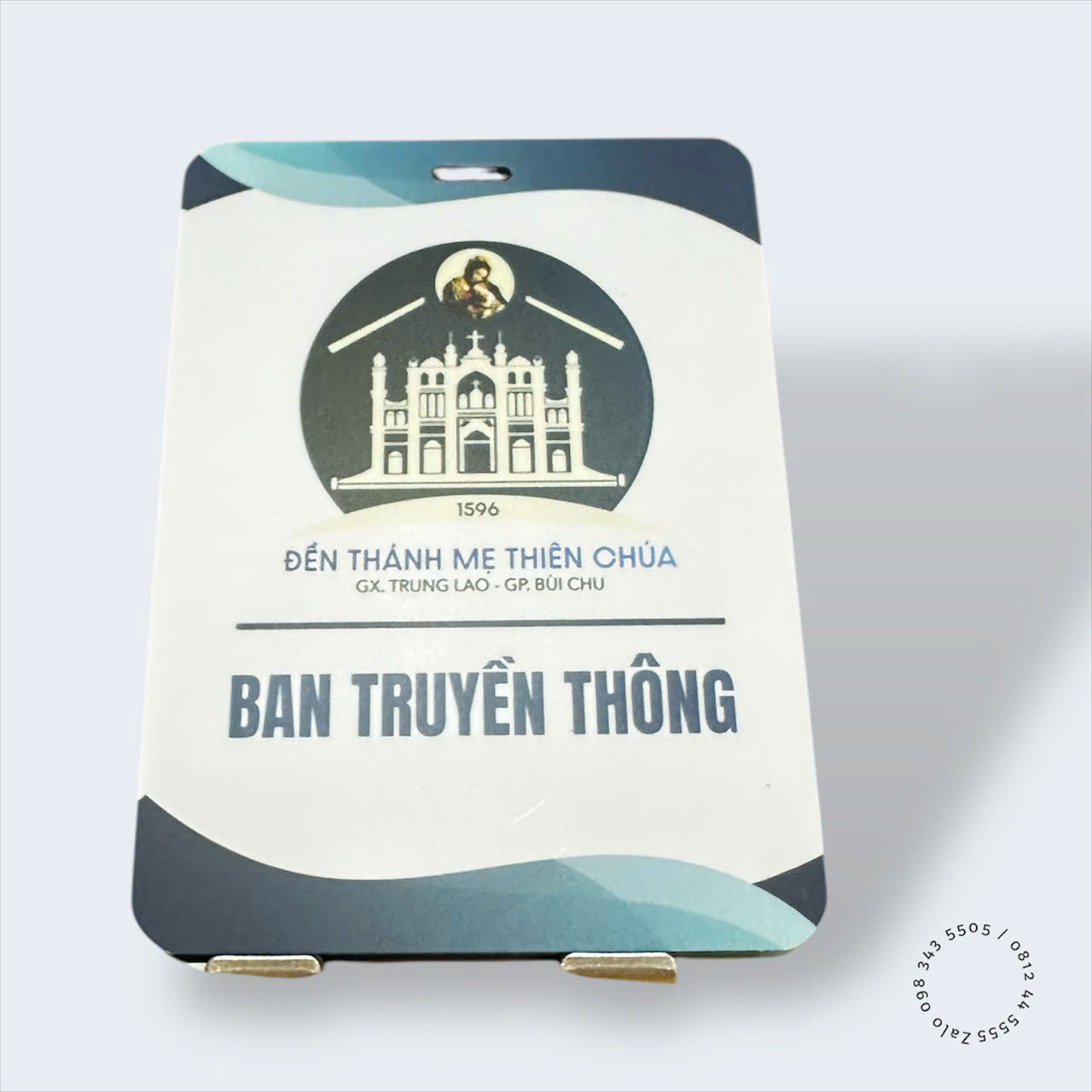 In thẻ ban truyền thông đền thánh mẹ thiên chua