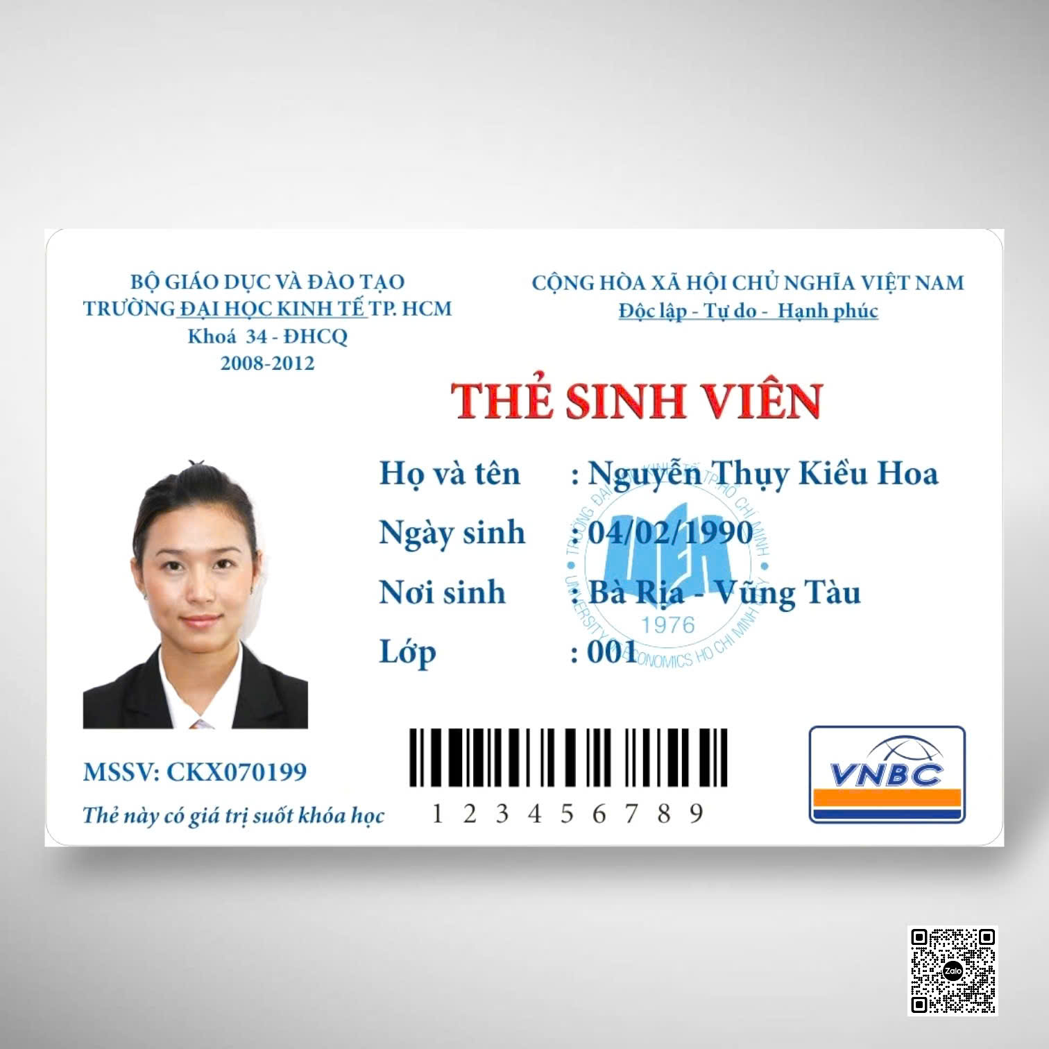 in thẻ sinh viên số lượng ít