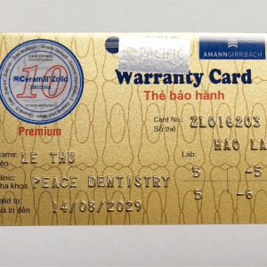 in thẻ bảo hành răng sứ nha khoa PVC cao cấp